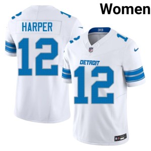 Thomas Harper Defend the Den #12 Women Official White Jerseys 409252-998