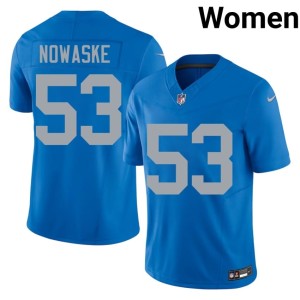 Trevor Nowaske Alternate Women Official #53 Detroit Lions Blue Jerseys 544339-338