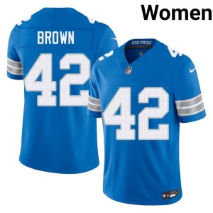 Aamaris Brown DET Lions Replica Women #42 Blue Jersey 553297-412