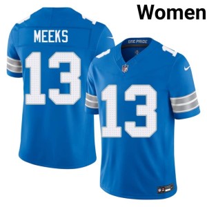 Jackson Meeks Stitched Womens Motor City Lions Blue #13 Jersey 760256-323