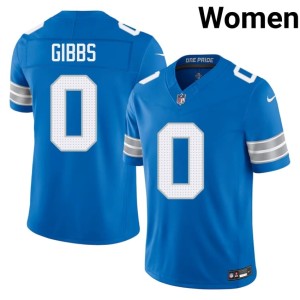 Jahmyr Gibbs Women's Blue #0 Official DL Jerseys 320631-429