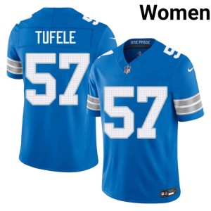Jay Tufele Blue Women Official Lions #57 Jersey 543220-557