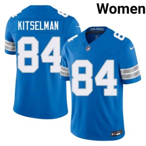 Miles Kitselman Detroit Lions #84 Blue Women NFL Jerseys 340458-798