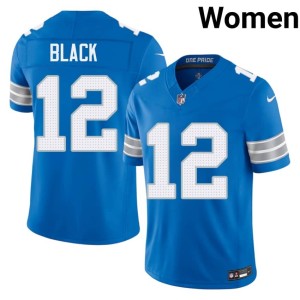 Tarik Black Womens DET Blue #12 Game Jerseys 717015-124