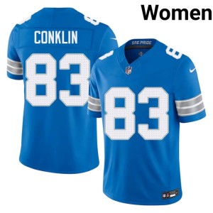 Tyler Conklin Player Women Detroit Lions Blue #83 Jersey 213512-382
