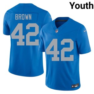 Aamaris Brown The Pride Embroidery #42 Alternate Blue Youth Jerseys 358762-671