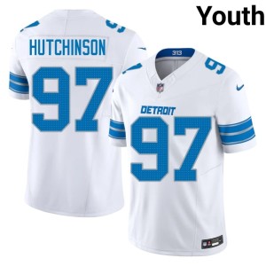 Aidan Hutchinson Detroit Lions Youth #97 2026 White Jersey 597365-834