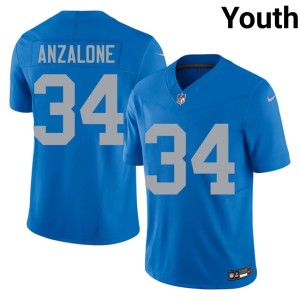 Alex Anzalone 2026 Blue Silver Rush #34 Alternate Youth Jersey 208160-107