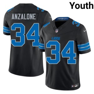 Alex Anzalone Lions #34 Black Youth NIL Jersey 608259-731