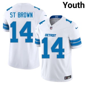 Amon-Ra St. Brown #14 Limited Detroit Lions White Youth Jersey 554279-583