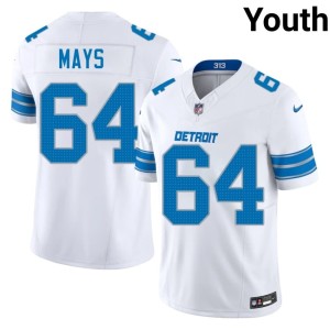 Cade Mays Youth #64 Embroidery Detroit White Jersey 803389-409