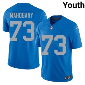 Christian Mahogany Detroit Lions Alternate #73 Youth Blue Stitched Jersey 370911-835