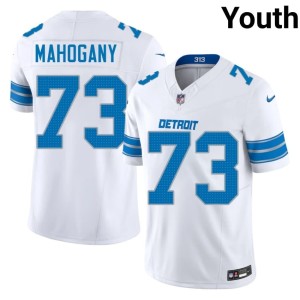 Christian Mahogany Lions Game #73 Youth White Jerseys 972114-701