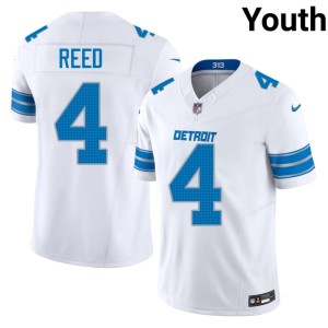 D.J. Reed White Detroit Player Youth #4 Jersey 511671-140