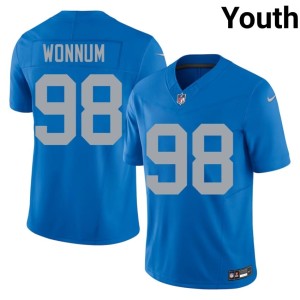 DJ Wonnum Alternate Youth DET Lions Blue Football #98 Jersey 786057-288