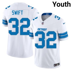 D'Andre Swift Youth Replica DET White #32 Jerseys 619500-305