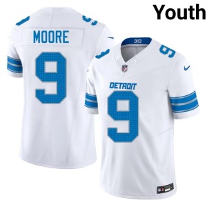 Derrick Moore Youth DET White 2026 #9 Jerseys 535627-984