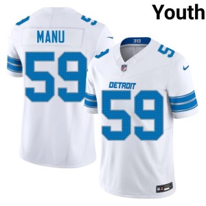 Giovanni Manu Youth 2026 White #59 Motor City Lions Jerseys 415198-212