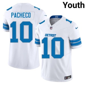 Isiah Pacheco Youth #10 White Stitched Detroit Lions Jersey 674636-667