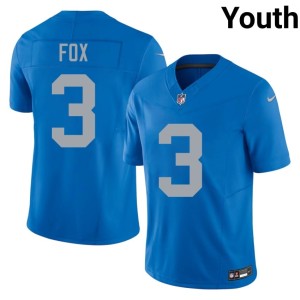 Jack Fox Youth Blue Game Detroit #3 Alternate Jerseys 138014-174