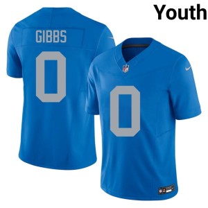 Jahmyr Gibbs Youth Blue #0 Alternate Embroidery The Pride Jersey 656870-436