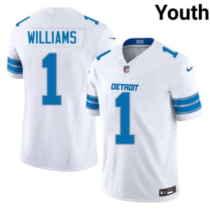 Jameson Williams Youth White #1 Motor City Lions 2026 Jerseys 165769-700