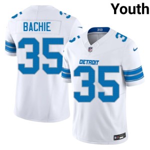 Joe Bachie Motor City Lions #35 Youth 2026 White Jerseys 980986-141
