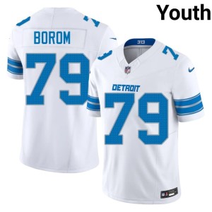 Larry Borom Youth White Embroidery DET Lions #79 Jersey 194230-415