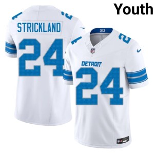 Loren Strickland Youth #24 Detroit Lions Football White Jersey 810861-167