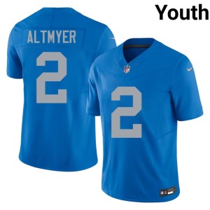 Luke Altmyer Football Alternate #2 Youth Blue DET Lions Jersey 523986-496