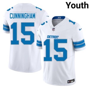 Malik Cunningham Game Youth #15 Lions White Jerseys 210730-542
