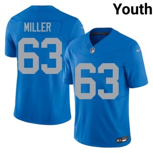 Mason Miller Youth Alternate Detroit Lions Blue Game #63 Jersey 153303-567