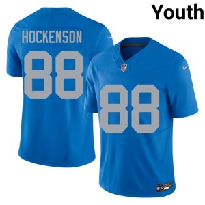 T.J. Hockenson Youth #88 Football Blue Alternate Defend the Den Jerseys 557869-445