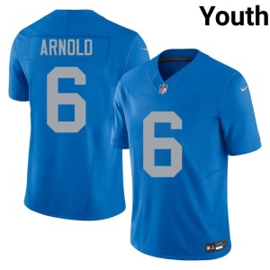Terrion Arnold Game Youth #6 DET Lions Blue Alternate Jerseys 322682-522