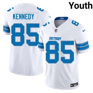 Tom Kennedy #85 Youth White Replica Lions Jersey 828600-924