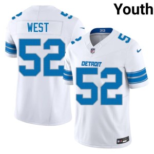 Tyre West Game #52 Youth Lions White Jerseys 961672-275