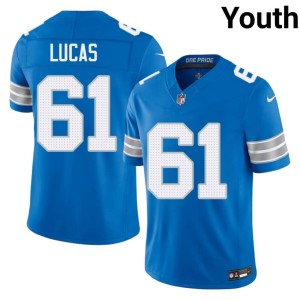 Anthony Lucas DET Lions Youth NFL Blue #61 Jerseys 214055-814