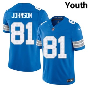 Calvin Johnson Youth Detroit #81 NFL Blue Jersey 581157-525
