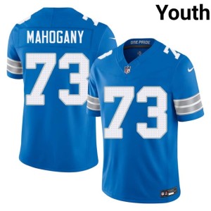 Christian Mahogany Detroit Lions 2026 Youth Blue #73 Jersey 140697-838