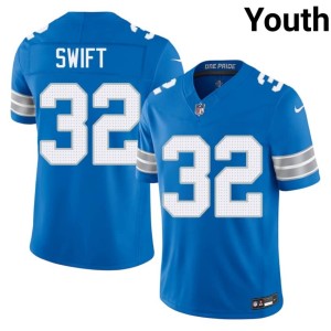 D'Andre Swift Youth Defend the Den Limited Blue #32 Jerseys 486570-321
