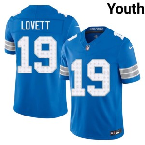 Dominic Lovett Youth Stitched Blue Lions #19 Jerseys 117515-342