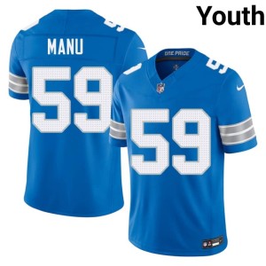 Giovanni Manu NFL Motor City Lions Blue #59 Youth Jerseys 219816-550