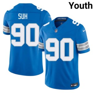 Ndamukong Suh Blue Youth #90 Stitched DET Jerseys 436457-288