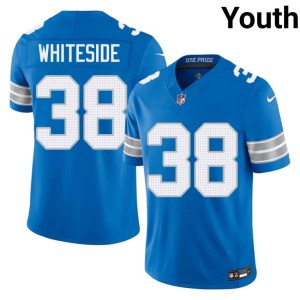 Nick Whiteside NIL Youth #38 DET Lions Blue Jerseys 450257-663