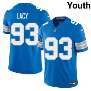 Tyler Lacy DET Lions Youth Football #93 Blue Jerseys 789926-164