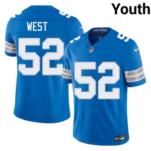 Tyre West Youth Game #52 Blue Lions Jerseys 488889-851